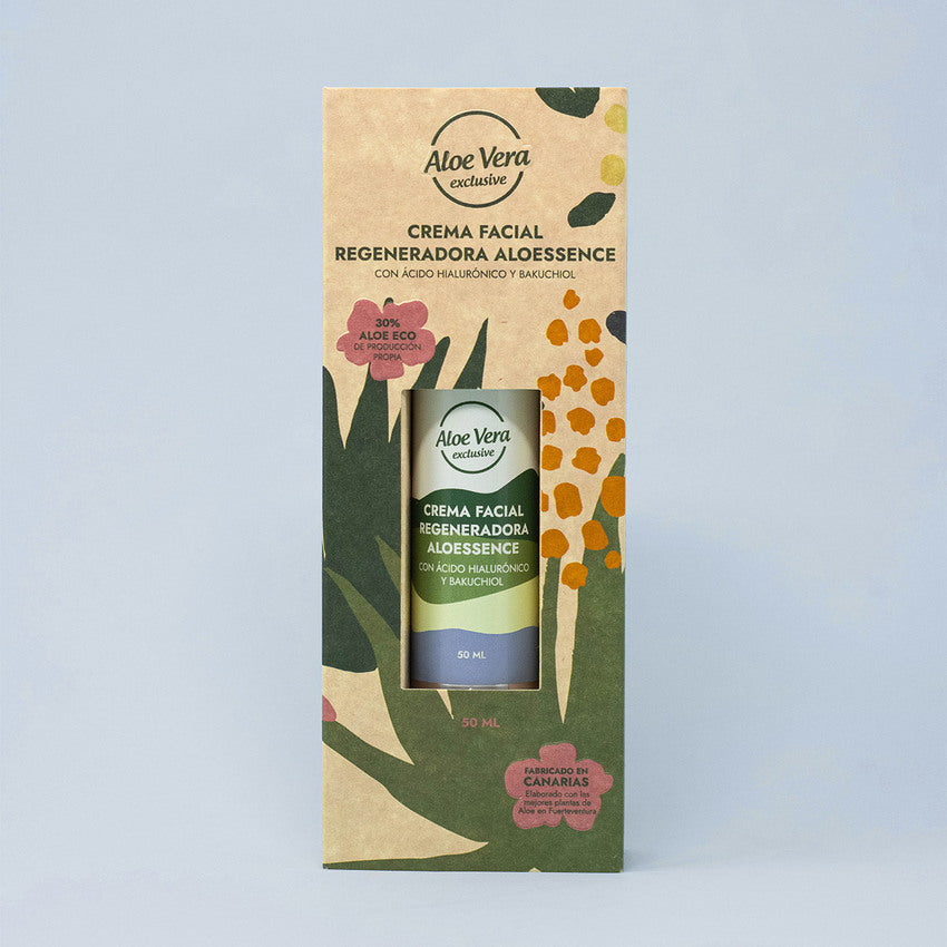 Crema facial regeneradora Aloessence con Ácido Hialurónico y Bakuchiol